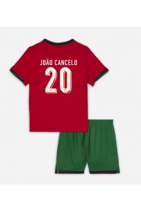 Portugali Joao Cancelo #20 Jalkapallovaatteet Lasten Kotipeliasu EM-Kisat 2024 Lyhythihainen (+ Lyhyet housut)